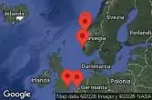 London, Southampton, England, AT SEA, Haugesund, Norway, ALESUND, NORWAY, NORDFJORDEID, NORWAY, BRUSSELS, ZEEBRUGGE, BELGIUM