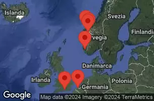 SOUTHAMPTON, ENGLAND, BRUSSELS (ZEEBRUGGE),BELGIUM, AT SEA, OLDEN, NORWAY, GEIRANGER, NORWAY, ALESUND, NORWAY, BERGEN, NORWAY