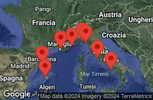 Civitavecchia, Italy, NAPLES/CAPRI, ITALY, AT SEA, LA SPEZIA, ITALY, SANTA MARGARITA - ITALY, NICE (VILLEFRANCHE), FRANCE, PROVENCE(MARSEILLE), FRANCE, PALMA DE MALLORCA, SPAIN, BARCELONA, SPAIN