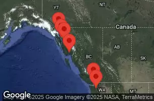 CELEBRITY EDGE - útvonalterv 7 éjszaka indulás VANCOUVER, BRITISH COLUMBIA kelt 16/05/2025 - VANCOUVER, BRITISH COLUMBIA, AT SEA, KETCHIKAN, ALASKA, JUNEAU, ALASKA, SKAGWAY, ALASKA, ENDICOTT ARM & DAWES GLACIER, SEATTLE, WASHINGTON