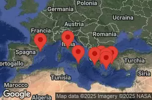 CELEBRITY EQUINOX - útvonalterv 10 éjszaka indulás BARCELONA, SPAIN kelt 15/08/2026 - BARCELONA, SPAIN, AT SEA, Sicily, Messina, Italy, Athens, Piraeus, Greece, SANTORINI, GREECE, Ephesus, Kusadasi, Turkey, MYKONOS, GREECE, KATAKOLON, GREECE, Civitavecchia, Italy