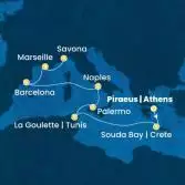 Greece, Tunisia, Italy, Spain, France