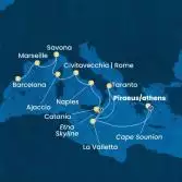 Greece, Malta, Italy, Corsica (France), France, Spain