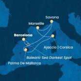 Spain, Balearic Islands, Corsica (France), France, Italy