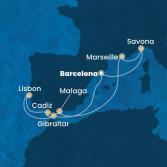 Spain, Gibraltar, Portugal, France, Italy