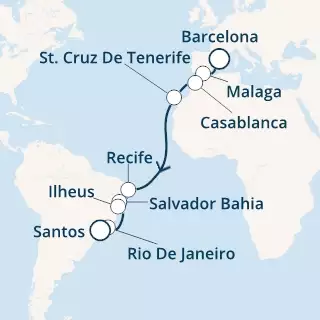 Spain, Morocco, Canary Islands, Brazil