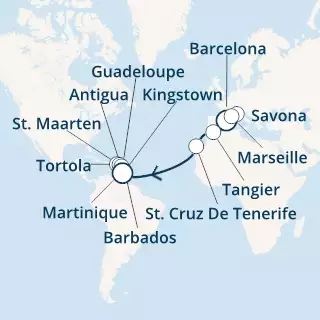 Spain, Italy, France, Morocco, Canary Islands, Antilles, Virgin Islands