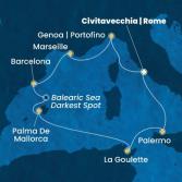 Italy, France, Spain, Balearic Islands, Tunisia