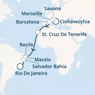 Italy, France, Spain, Canary Islands, Brazil