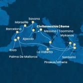 Italy, Corsica (France), France, Spain, Balearic Islands, Malta, Greece