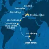 South Africa, Namibia, Cape Verde, Canary Islands, Spain, France, Italy