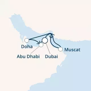 COSTA DIADEMA - útvonalterv 6 éjszaka indulás DUBAI kelt 21/12/2019 - United Arab Emirates, Oman