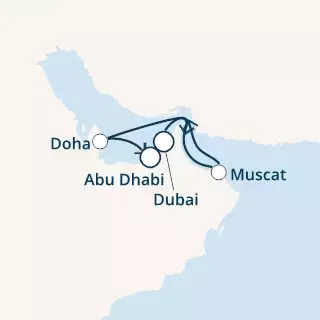 COSTA DIADEMA - útvonalterv 6 éjszaka indulás DUBAI kelt 22/11/2019 - United Arab Emirates, Oman