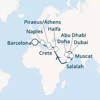 United Arab Emirates, Oman, Greece, Italy, Spain