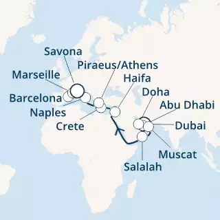 United Arab Emirates, Oman, Greece, Italy, Spain, France