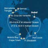 United Arab Emirates, Mauritius, South Africa, Namibia, Canary Islands, Morocco, Spain, Italy