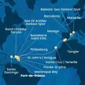 Antilles, Virgin Islands, Canary Islands, Morocco, Spain, France