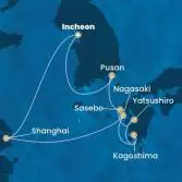 South Korea, Japan, China