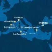 Turkey, Greece, Tunisia, Spain, France, Italy