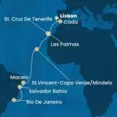 Portugal, Spain, Canary Islands, Cape Verde, Brazil