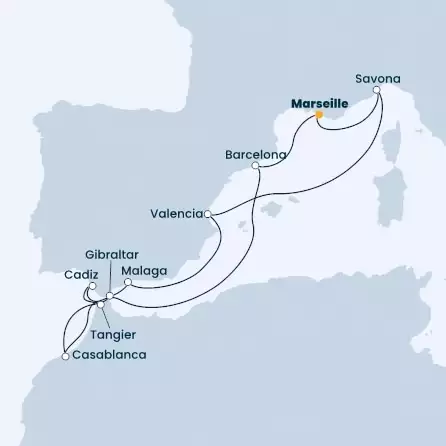 France, Spain, Morocco, Gibraltar, Italy