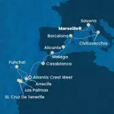 France, Italy, Spain, Morocco, Canary Islands, Madeira 