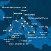 France, Italy, Corsica (France), Balearic Islands, Spain