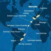 France, Italy, Spain, Portugal, Canary Islands, Cape Verde, Brazil