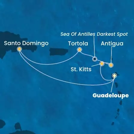 COSTA FAVOLOSA - útvonalterv 5 éjszaka indulás GUADELOUPE kelt 26/11/2026 - Antilles, Virgin Islands