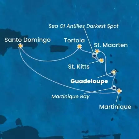COSTA FAVOLOSA - útvonalterv 6 éjszaka indulás GUADELOUPE kelt 24/12/2026 - Antilles, Virgin Islands