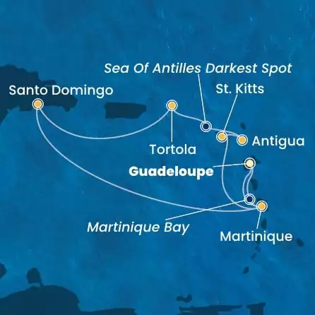 COSTA FAVOLOSA - útvonalterv 7 éjszaka indulás GUADELOUPE kelt 02/12/2026 - Antilles, Virgin Islands
