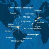 Antilles, Virgin Islands, Canary Islands, Morocco, Spain, France, Italy