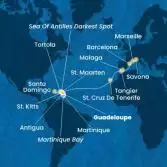 Antilles, Virgin Islands, Canary Islands, Morocco, Spain, France, Italy