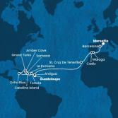Antilles, Virgin Islands, Dominican Republic, Jamaica, Turks Islands, Canary Islands, Spain, France