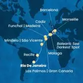 Brazil, Cape Verde, Canary Islands, Madeira , Spain, France