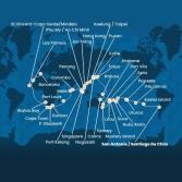 Chile, Polynesia, Tonga, Fiji, Australia, Japan, South Korea, Taiwan, China, Vietnam, Singapore, Malaysia, Sri Lanka, Maldives