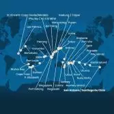 Chile, Polynesia, Tonga, Fiji, Australia, Japan, South Korea, Taiwan, China, Vietnam, Singapore, Malaysia, Sri Lanka, Maldives