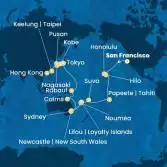 USA, Hawaii, Polynesia, Fiji, New Caledonia, Australia, Japan, South Korea, Taiwan, China