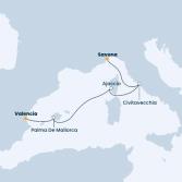 Italy, Corsica (France), Balearic Islands, Spain