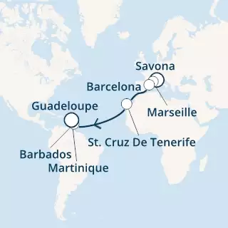 Italy, France, Spain, Canary Islands, Antilles