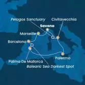 Italy, France, Spain, Balearic Islands