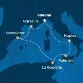 Italy, Tunisia, Spain, France