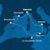 Italy, Tunisia, Spain, France