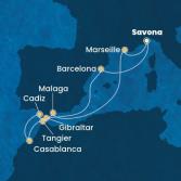 Italy, France, Spain, Gibraltar, Morocco