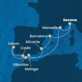 Italy, Spain, Portugal, Gibraltar, France