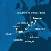 Italy, Spain, Portugal, Gibraltar, France