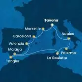 Italy, Tunisia, Morocco, Spain, France