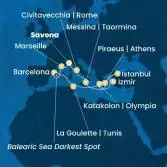 Italy, Turkey, Greece, Tunisia, Spain, France