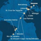 Italy, Spain, Portugal, Canary Islands, Cape Verde, Brazil