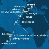 Italy, Spain, Portugal, Canary Islands, Cape Verde, Brazil